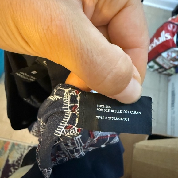 Club Monaco Geometric Sunflower Silk Button Front Shirt Dress - Picture 4 of 5